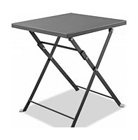 Square End Table with Polished Stainless Steel Frame