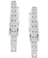 Diamond Small Hoop Earrings (1/4 ct. t.w.) in 14k White Gold