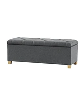 Lauris Classic Tufted Design Storage Bench with Nailhead Trim