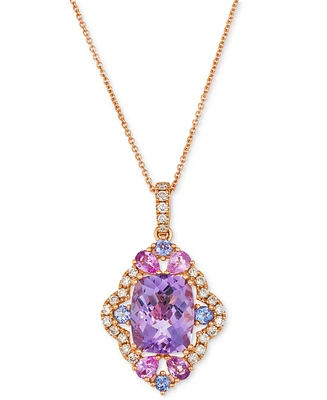 Le Vian Multi-Gemstone (4-1/4 ct. t.w.) & Nude Diamond (1/3 ct. t.w.) 20" Pendant Necklace in 14k Rose Gold