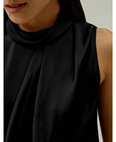 Lilysilk Women's Asymmetrical Sleeveless Cowl Neck Top