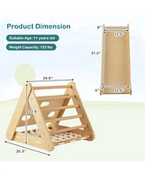 4 1 Triangle Climber Toy with Sliding Board and Climbing Net