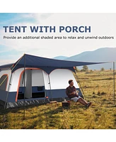 6-8 Person Camping Tent with Double Rooms and 2 Doors