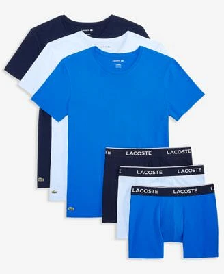 Lacoste Mens 3 Pk. Slim Fit Crewneck T Shirts 3 Pk. Regular Fit Logo Waistband 5 Boxer Briefs