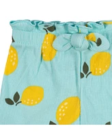 Gerber Toddler Girls 3-Pack Pull-On Knit Shorts, Lemons, 5T