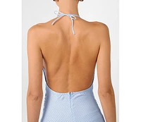 WeWoreWhat Women's Halter Tie Neck Maxi Dress