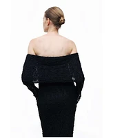 Nocturne Women's Off-The Shoulder Lace Maxi Dress