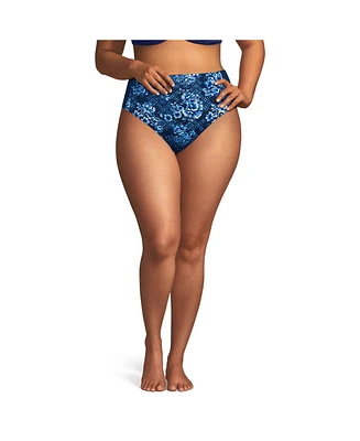 Lands' End Plus Seamed High Waisted Bikini Bottoms