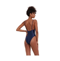 Flirtt Gottex Women's Satin Touch Triangle Cut Out One Piece Swimsuit