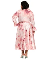 Muse Plus Floral-Print Pleated Skirt