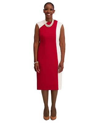 Kasper Women's Colorblocked Cap-Sleeve Dress, Regular & Plus Sizes