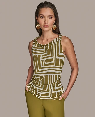 Donna Karan New York Women's Twist-Strap Printed Tank Top