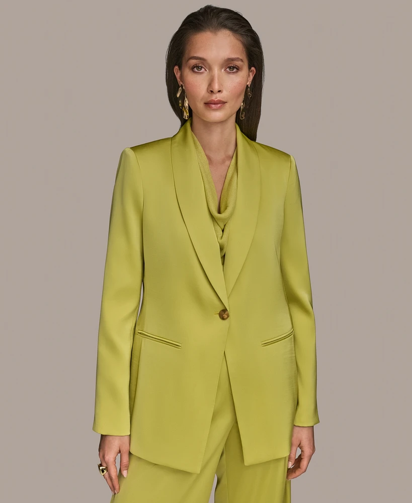 Donna Karan New York Women's Satin One-Button Jacket, Regular & Petite