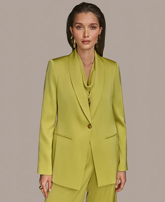 Donna Karan New York Women's Satin One-Button Jacket, Regular & Petite