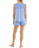 Roudelain Women's Eyelet Tank Top & Short Pajama Set