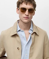 Mango Men's Pocket Cotton-Linen Jacket