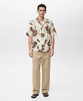 Mango Men's Bowling Collar Floral-Print Shirt