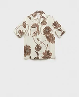 Mango Men's Bowling Collar Floral-Print Shirt