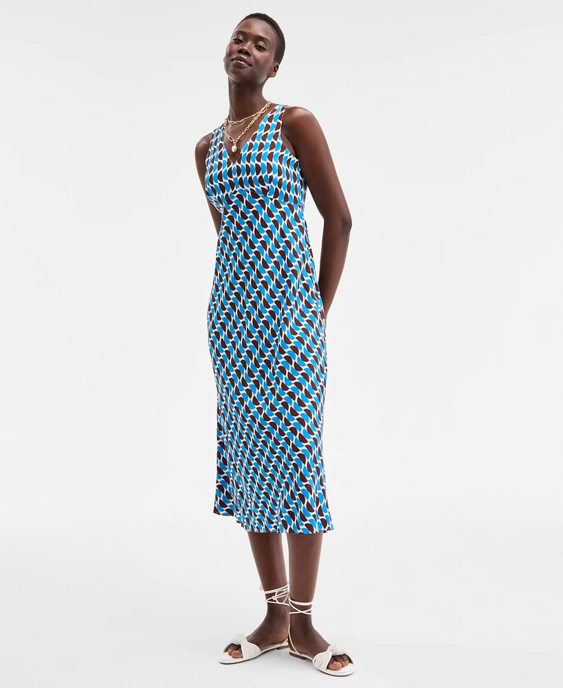 On 34th Women's Double V-Neck Sleeveless Midi Dress, Exclusively at Macy's