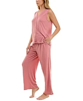 Roudelain Women's Tank & Wide-Leg Pant Pajama Set