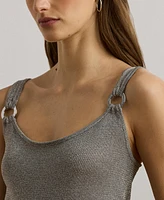 Lauren Ralph Women's Ring-Trim Metallic Sweater Tank Top