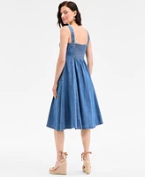 On 34th Women's Denim Sweetheart-Neck Midi Dress, Exclusively at Macy's
