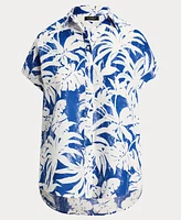 Lauren Ralph Women's Relaxed-Fit Print Short-Sleeve Shirt