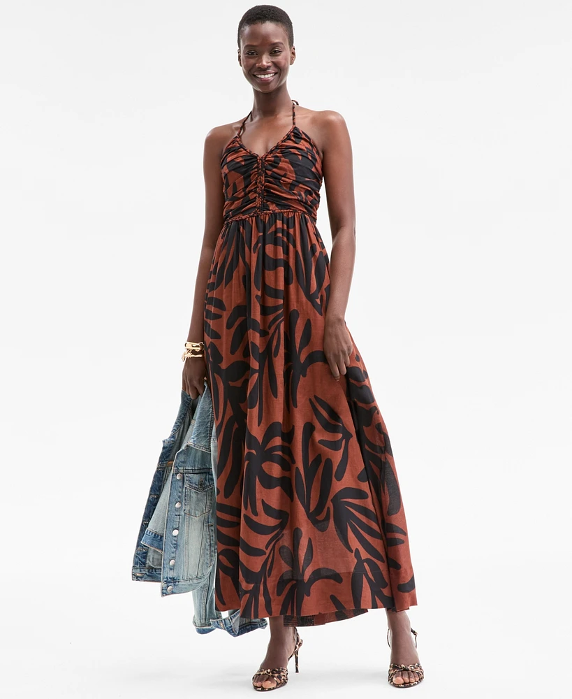 On 34th Women's Braided-Trim Halter Maxi Dress, Exclusively at Macy's