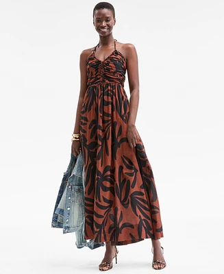 On 34th Women's Braided-Trim Halter Maxi Dress, Exclusively at Macy's