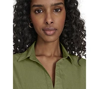 Calvin Klein Women's Cotton Tiered Midi Shirtdress