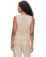 Sanctuary Women's Sequin Stripe Button-Front Vest