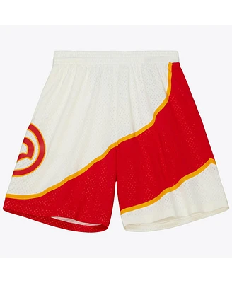 Mitchell & Ness Men's Cream Atlanta Hawks 1986/87 Hardwood Classics Team Color Swingman Shorts