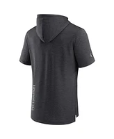 Fanatics Men's Heather Charcoal Pittsburgh Penguins Authentic Pro Short Sleeve Pullover Hoodie