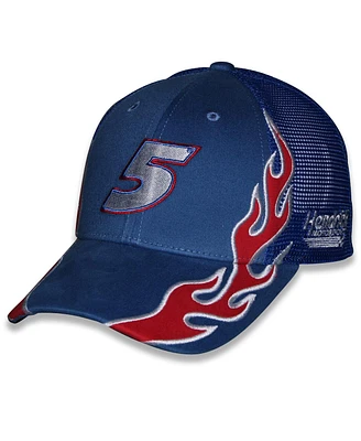 Checkered Flag Sports Men's and Women's Blue Kyle Larson HendrickCars.com Flame Trucker Adjustable Hat