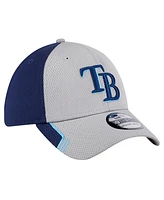 New Era Men's Gray/Navy Tampa Bay Rays Visor Trim 39THIRTY Flex Hat