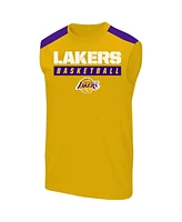 Profile Men's LeBron James Gold Los Angeles Lakers Big Tall Player Muscle T-Shirt