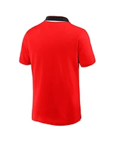 Formula 1 Men's Red Tempo Halftone Grid Badge Tipped Pique Polo Shirt