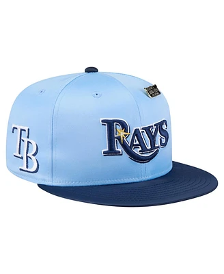 New Era Men's Light Blue/Navy Tampa Bay Rays Satin 59FIFTY Fitted Hat