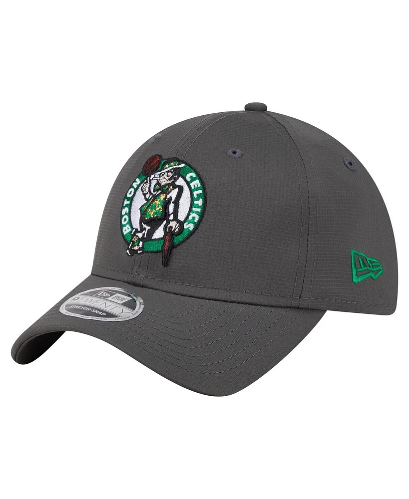 New Era Men's Charcoal Boston Celtics Active Ripstop 9TWENTY Adjustable Hat