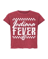 Sportiqe Men's and Women's Red Indiana Fever Rock Roll Collection Gwen Mineral Wash Cropped T-Shirt