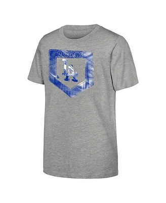 Outerstuff Big Boys and Girls Heather Gray Los Angeles Dodgers Stolen Base T-Shirt