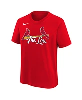 Nike Big Boys and Girls Lars Nootbaar Red St. Louis Cardinals Fuse City Connect Name Number T-Shirt