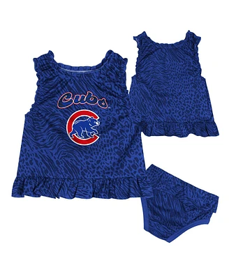 Outerstuff Baby Boys and Girls 2-Piece Royal Chicago Cubs Playground Dress Bloomers Set