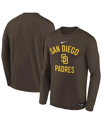 Nike Big Boys and Girls Brown San Diego Padres Authentic Collection Legend Performance Long Sleeve T-Shirt