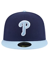 New Era Men's Navy/Light Blue Philadelphia Phillies Color Pack 2-Tone 59FIFTY Fitted Hat