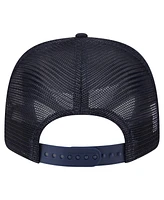 New Era Men's Navy Houston Texans Main Trucker 9SEVENTY Stretch snap Hat