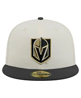 New Era Men's White Vegas Golden Knights Chrome Two-Toned 59FIFTY Fitted Hat