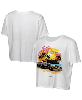 Outerstuff Women's White McLaren F1 Team 2025 Miami Grand Prix Sunset T-Shirt