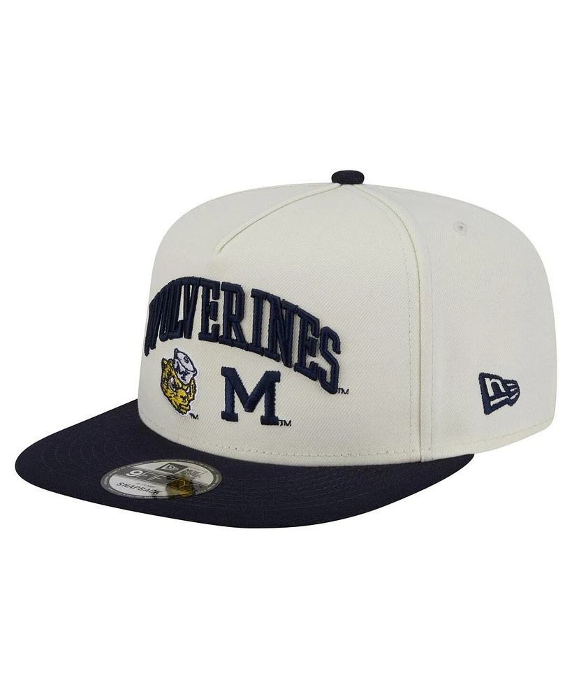 New Era Men's White Michigan Wolverines Collegiate 9FIFTY A-Frame Snapback Hat