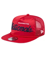 New Era Men's Red Washington Nationals Retro Satin Script Golfer Adjustable Hat
